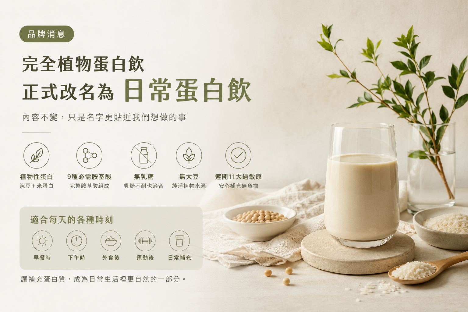 完全植物蛋白飲正式改名為日常蛋白飲｜內容不變，定位更清楚